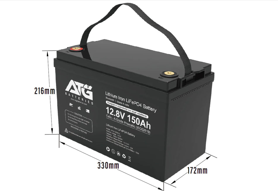 ATG 150AH 12V LiFePO4 Battery W/Bluetooth