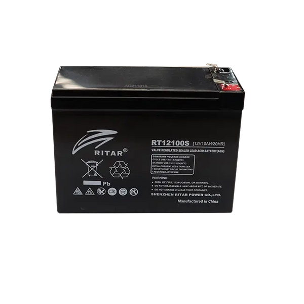 Ritar RT12100S 12V 10Ah AGM Battery – RT Series (UPS & Alarm)