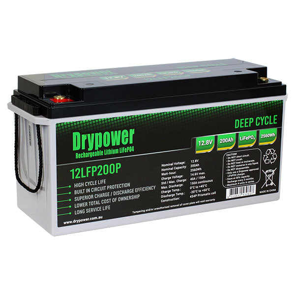 Drypower 12V 200Ah Lithium Iron Phosphate (LiFePO4) Rechargeable Lithi
