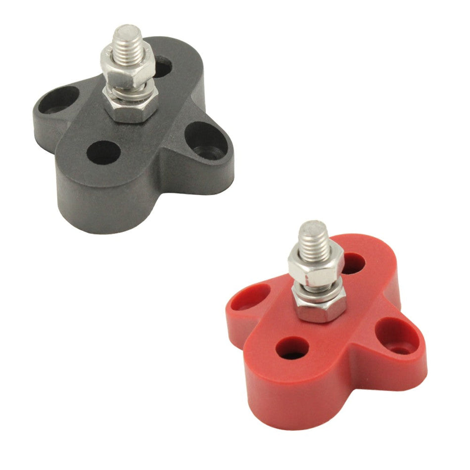 Twin M6 Power Distribution/bus Bar - Side Mount - Black