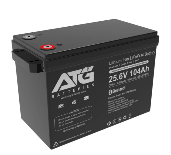 ATG 25.6V 104Ah LiFePO4 Battery (ATG-104AH-V) | 2662Wh | IP67