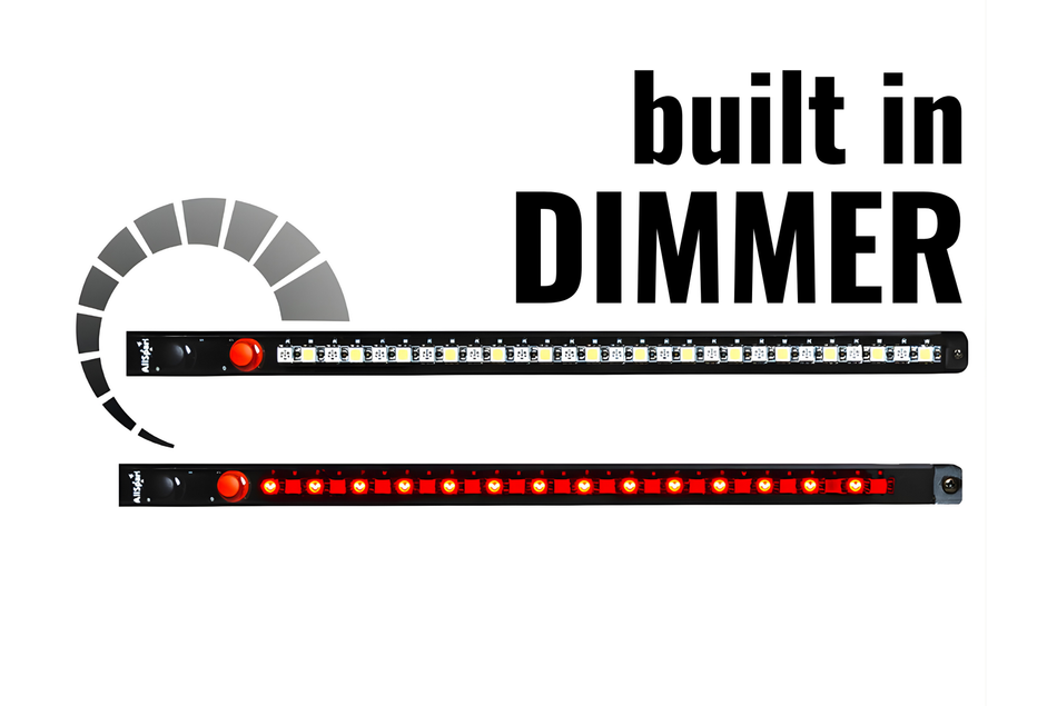 Allspark Pro-series 60cm 12 Volt LED Rigid Strip Light With Built In Dimmer (red & White)