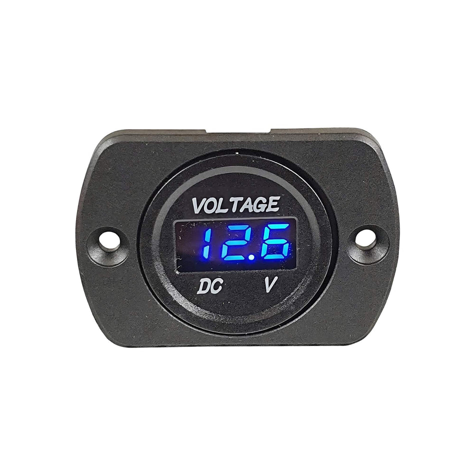 Voltflow - Volt Gauge W Blue LED Display Flush Mount