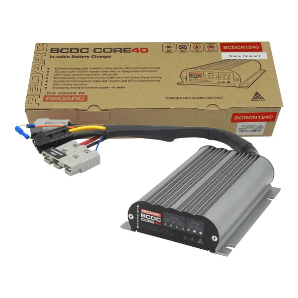 Redarc BCDC CORE 'In-Cabin' 40A DC Quick Connect Battery Charger | In Cabin use only | BCDCN1240-QC