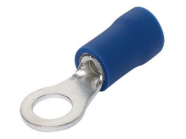 OEX Crimp Terminal Ring Blue ID 5mm Vinyl 100 Pce