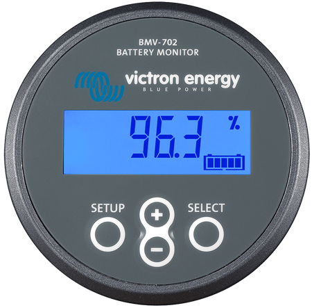 Victron BMV-702 battery monitor showing state of charge display