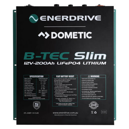 Enerdrive B-TEC 200Ah 12V LiFePO4 Slim Battery