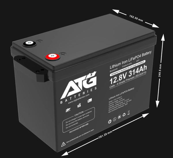 ATG 12V 314AH LifePo4 Lithium Battery W/Bluetooth – Compact Case