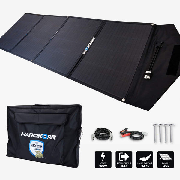 Hardkorr 200W Heavy Duty Solar Mat MKII - Croc Skin, 15A Lithium-Compatible Regulator