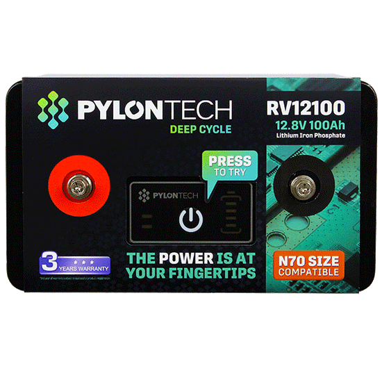 PylonTech 12 volt 100Ah Lithium Battery (Tough Metal Case) RV12100