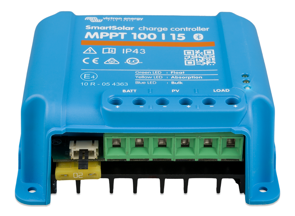 Victron SmartSolar MPPT 100/15 solar charge controller front view