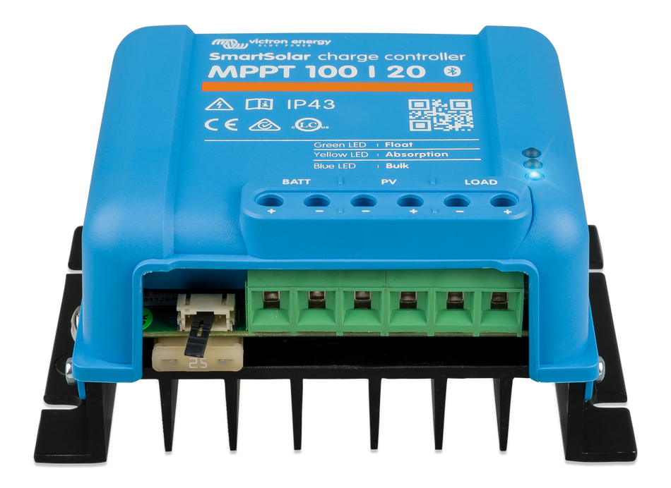 Victron SmartSolar MPPT 100/20 solar charge controller front view
