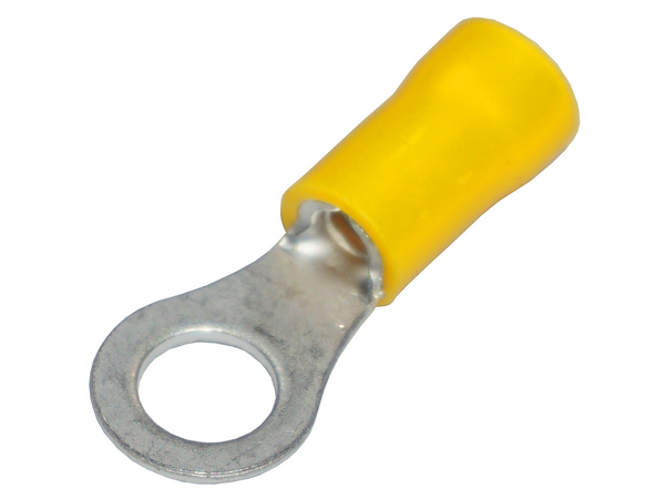 Ring Terminal Insulated Yellow 6.3mm