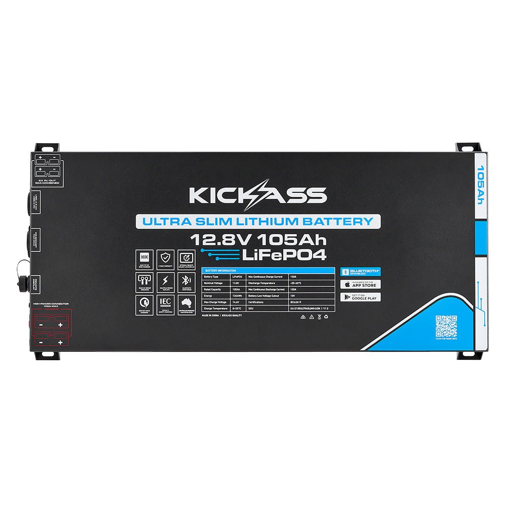 KickAss Smart 12V 105Ah Ultra Slimline Lithium Battery