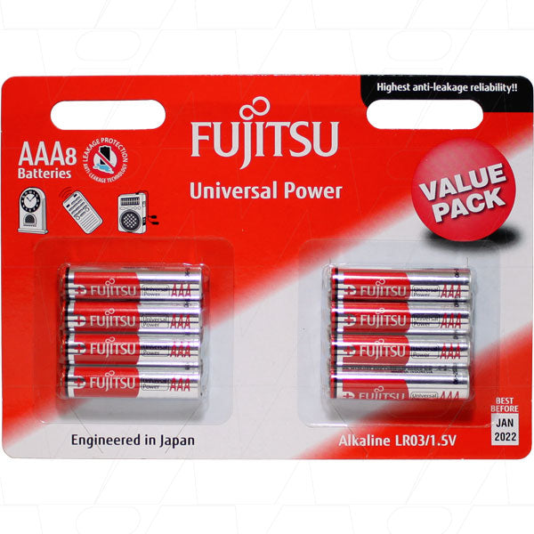 Fujitsu LR03 AAA size alkaline battery (8 Pack)