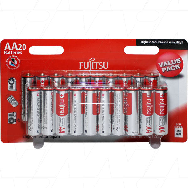 Fujitsu LR6 AA size alkaline battery (20 Pack)