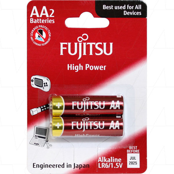 Fujitsu LR6 AA size High Power alkaline battery (2 Pack)