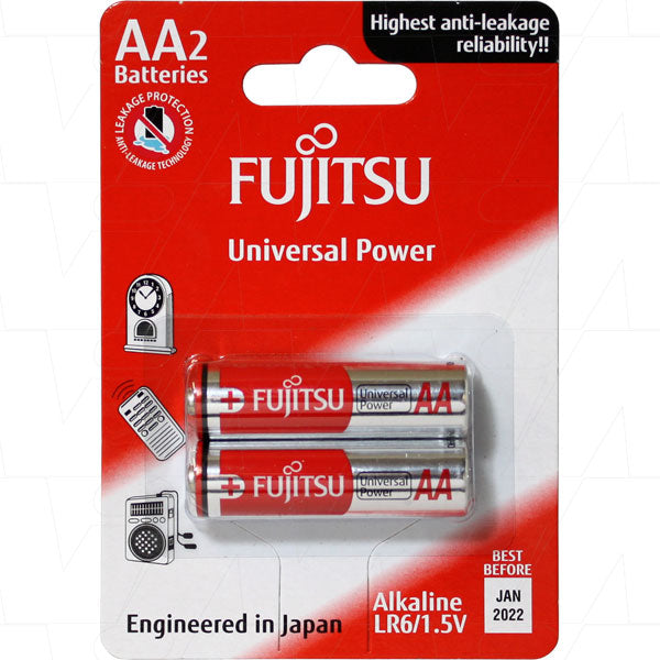 Fujitsu LR6 AA size alkaline battery (2 Pack)